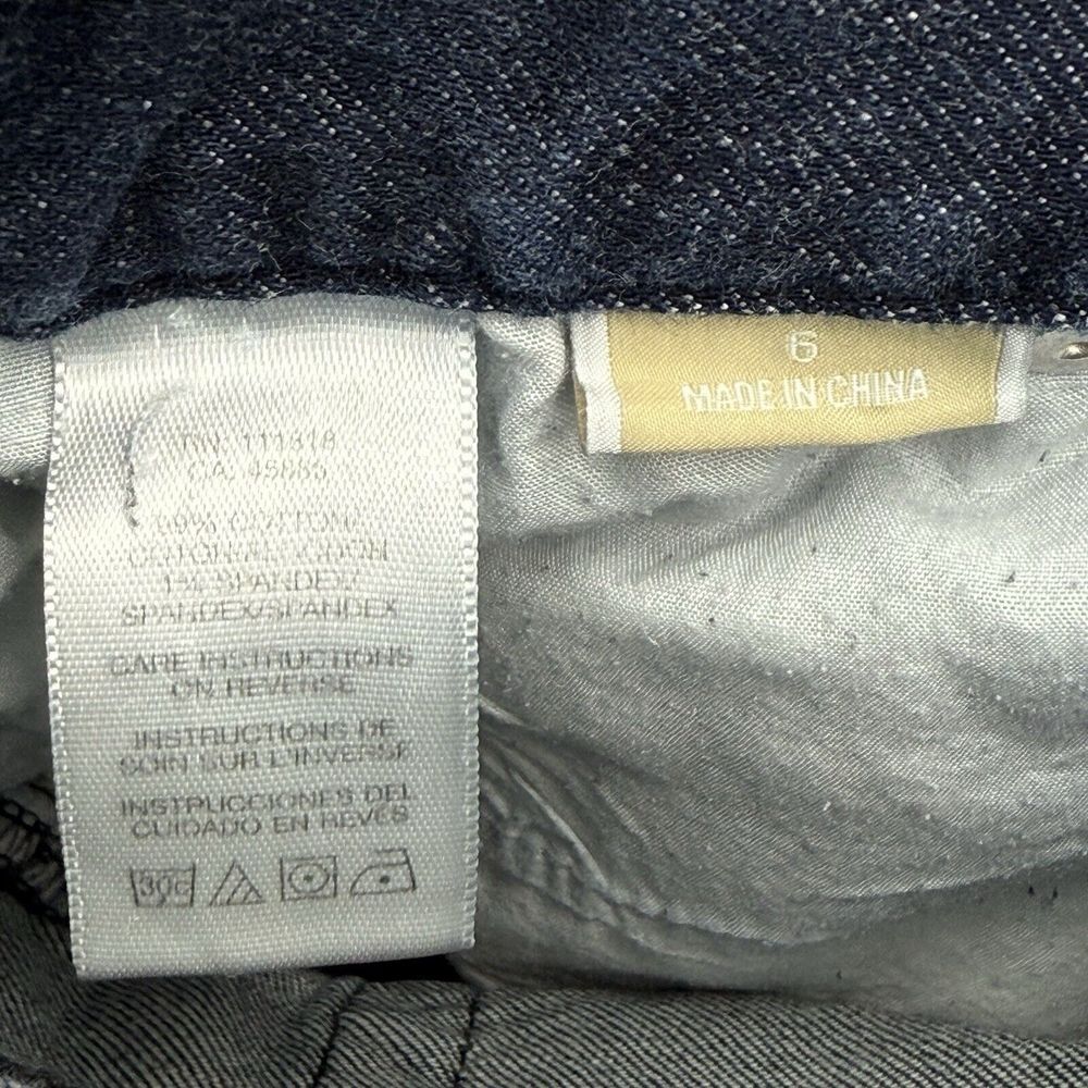 Michael Kors Jeans Womens 6 Dark Blue Denim Stretch‎ Bootcut Embroidered Pockets - Picture 3 of 9